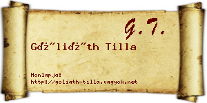 Góliáth Tilla névjegykártya